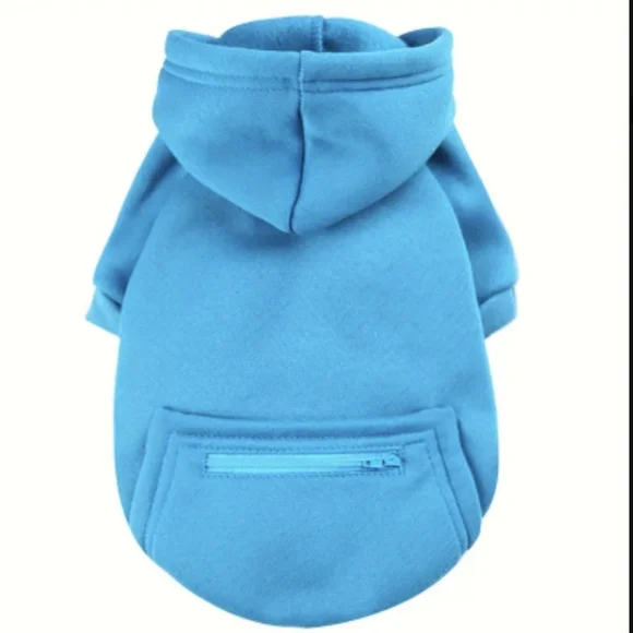 Small Dog Hoodie Sweatshirt, Size L  Red or Blue - Picture 6 of 8